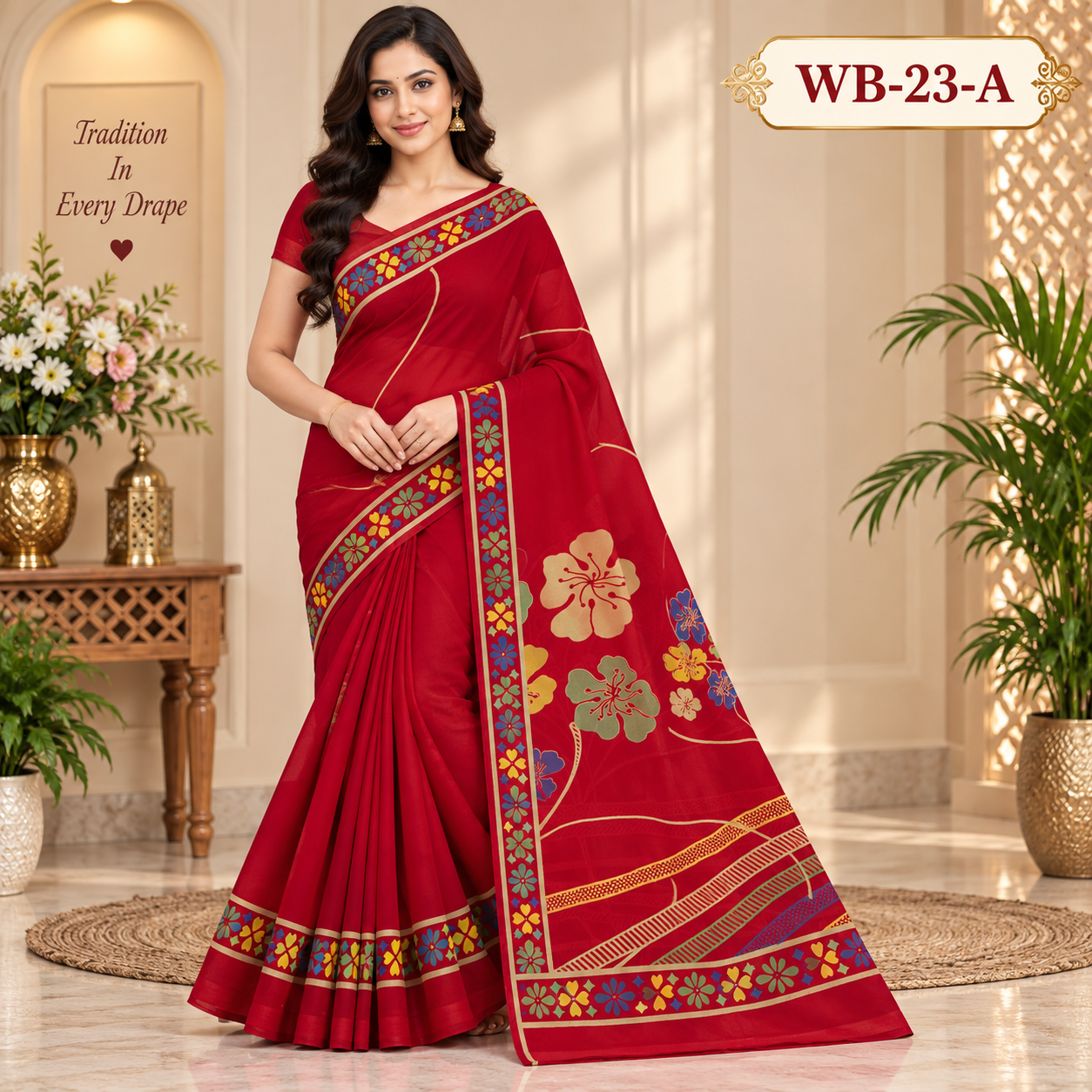 POONAM SAREES (with blouse )-RAIN DROP