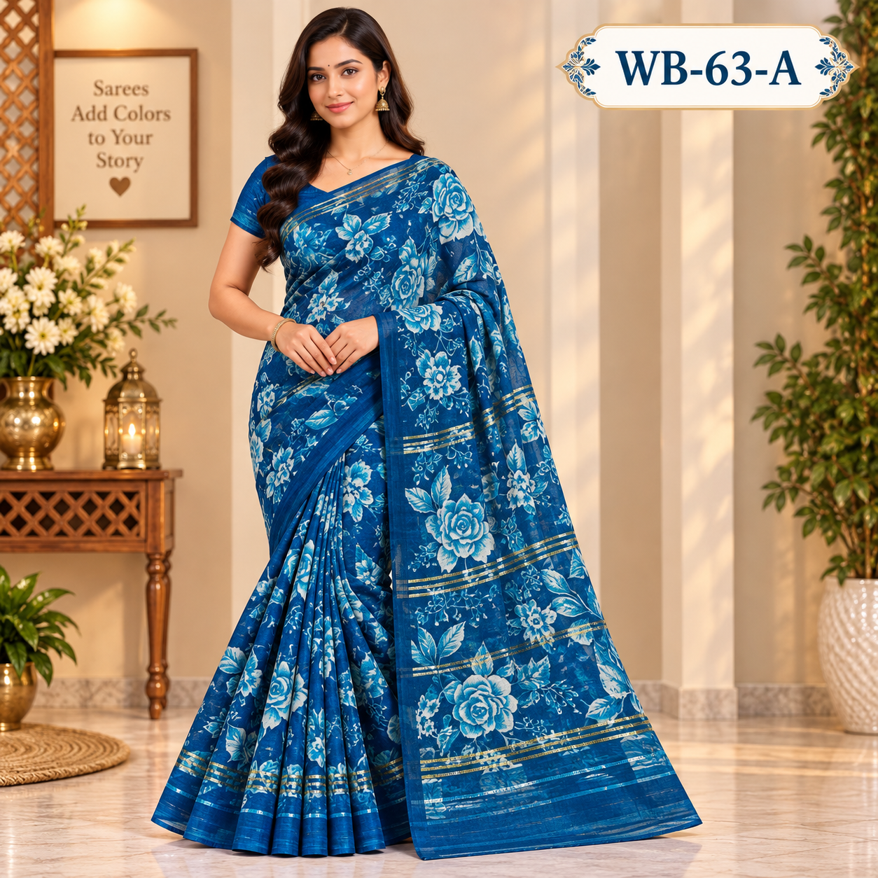 POONAM SAREES (with blouse )-RAIN DROP