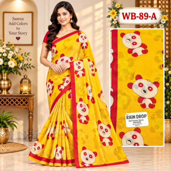 POONAM SAREES (with blouse )-RAIN DROP