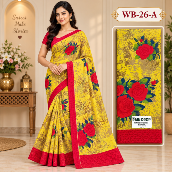 POONAM SAREES (with blouse )-RAIN DROP