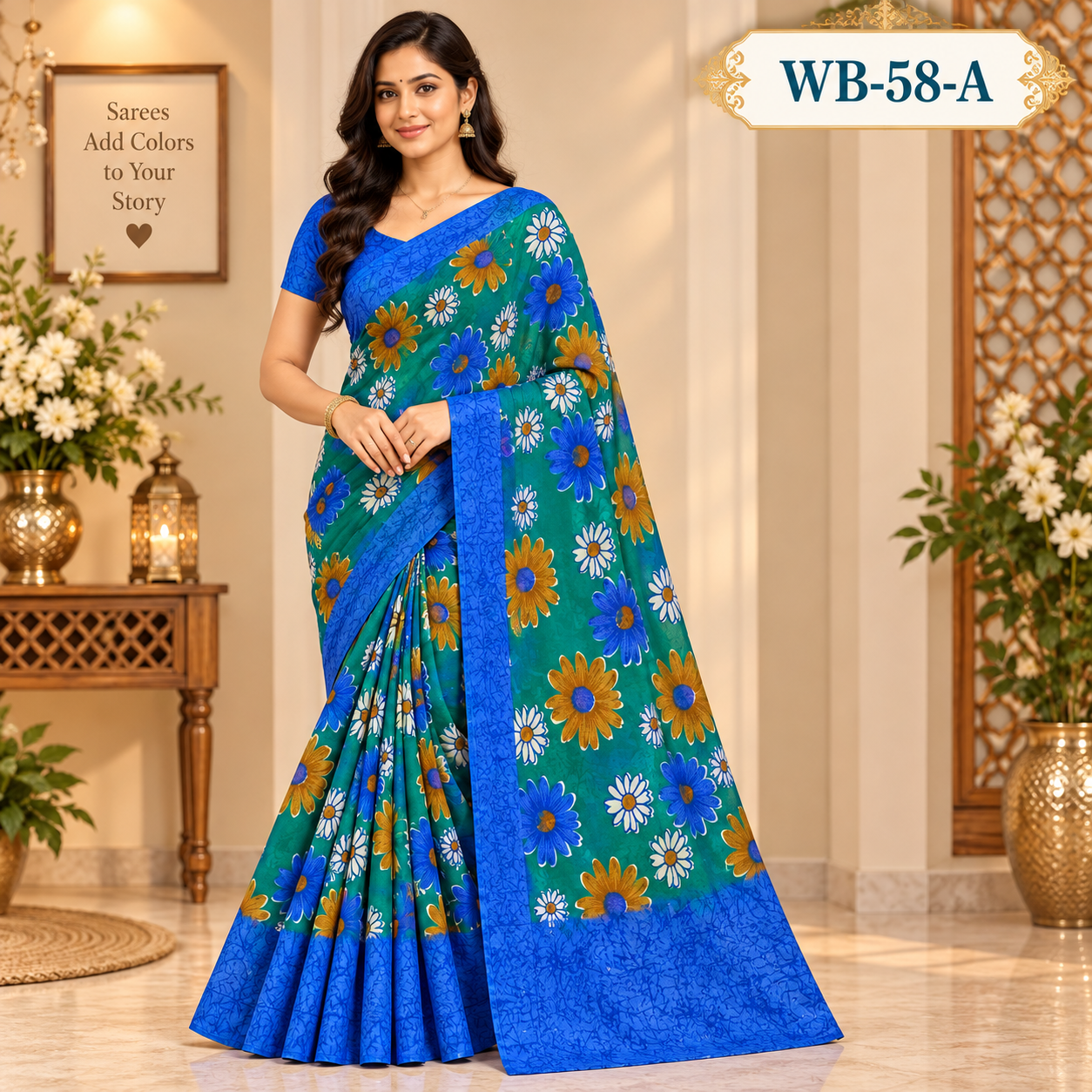 POONAM SAREES (with blouse )-RAIN DROP