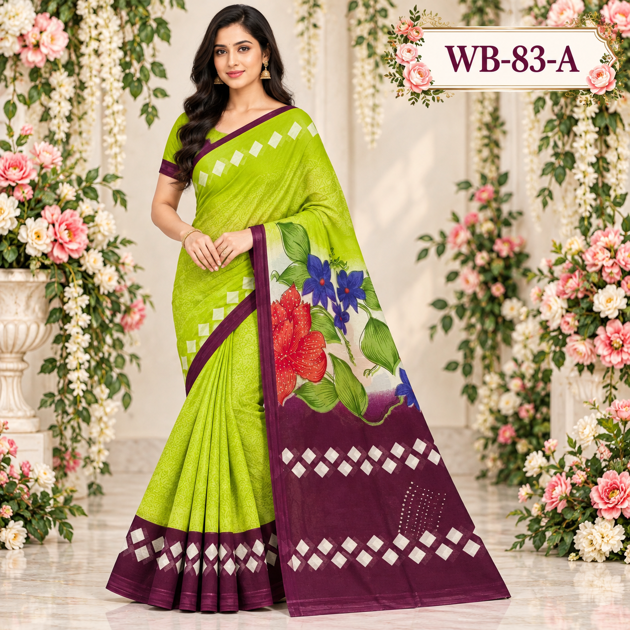 POONAM SAREES (with blouse )-RAIN DROP
