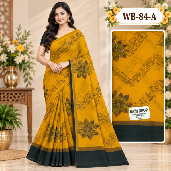 POONAM SAREES (with blouse )-RAIN DROP