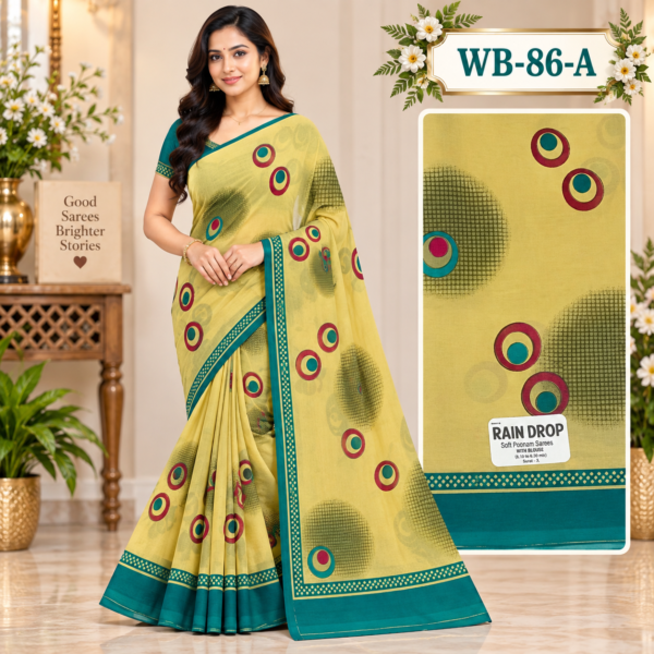 POONAM SAREES (with blouse )-RAIN DROP