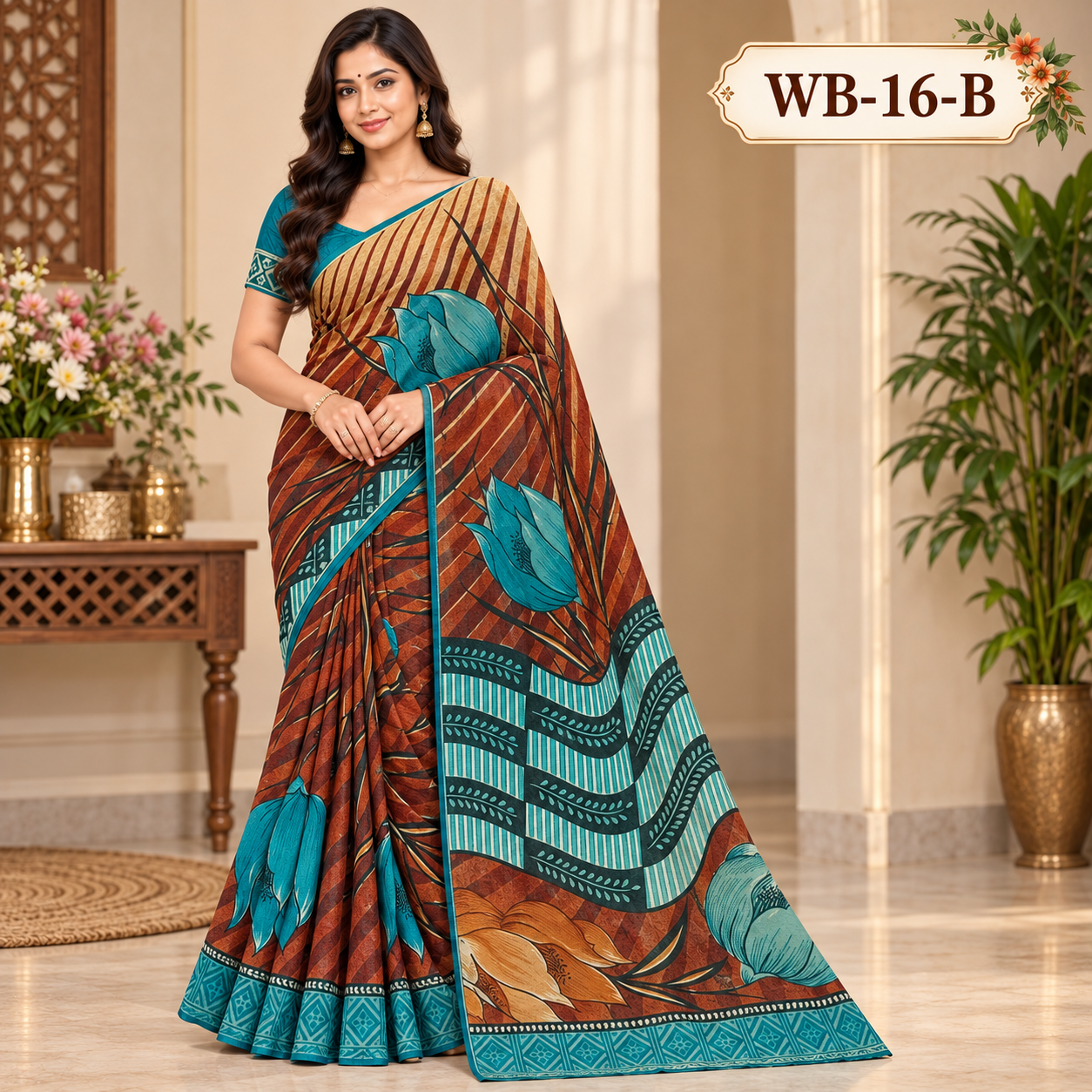 POONAM SAREES (with blouse )-RAIN DROP