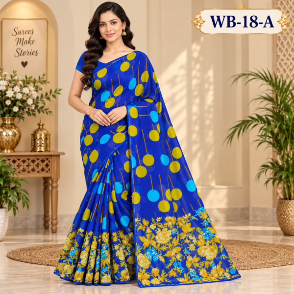 POONAM SAREES (with blouse )-RAIN DROP