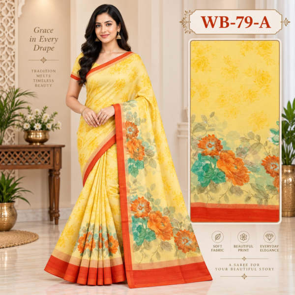 POONAM SAREES (with blouse )-RAIN DROP