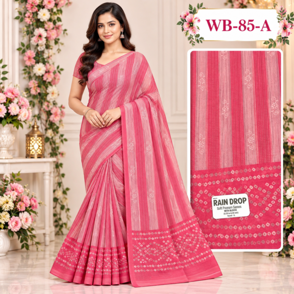 POONAM SAREES (with blouse )-RAIN DROP
